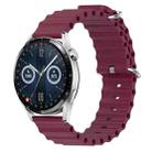 For Huawei Watch GT3 46mm 22mm Ocean Style Silicone Solid Color Watch Band(Wine Red) - 1