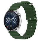 For Huawei Watch GT3 46mm 22mm Ocean Style Silicone Solid Color Watch Band(Army Green) - 1