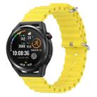 For Huawei Watch GT Runner 22mm Ocean Style Silicone Solid Color Watch Band(Yellow) - 1