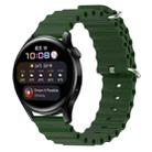 For Huawei Watch 3 22mm Ocean Style Silicone Solid Color Watch Band(Army Green) - 1