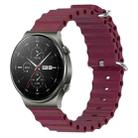 For Huawei GT2 Pro 22mm Ocean Style Silicone Solid Color Watch Band(Wine Red) - 1