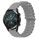 For Huawei GT2 46mm 22mm Ocean Style Silicone Solid Color Watch Band(Grey) - 1