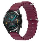 For Huawei GT2 46mm 22mm Ocean Style Silicone Solid Color Watch Band(Wine Red) - 1
