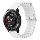 For Honor Watch GS Pro 22mm Ocean Style Silicone Solid Color Watch Band(White) - 1