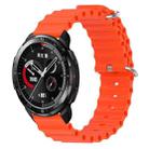 For Honor Watch GS Pro 22mm Ocean Style Silicone Solid Color Watch Band(Orange) - 1