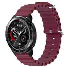 For Honor Watch GS Pro 22mm Ocean Style Silicone Solid Color Watch Band(Wine Red) - 1