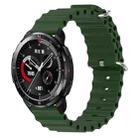 For Honor Watch GS Pro 22mm Ocean Style Silicone Solid Color Watch Band(Army Green) - 1