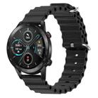 For Honor Magic Watch 2 46mm 22mm Ocean Style Silicone Solid Color Watch Band(Black) - 1