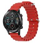 For Honor Magic Watch 2 46mm 22mm Ocean Style Silicone Solid Color Watch Band(Red) - 1