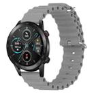 For Honor Magic Watch 2 46mm 22mm Ocean Style Silicone Solid Color Watch Band(Grey) - 1