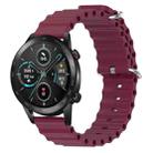 For Honor Magic Watch 2 46mm 22mm Ocean Style Silicone Solid Color Watch Band(Wine Red) - 1