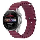 For Huawei Watch 3 Pro New 22mm Ocean Style Silicone Solid Color Watch Band(Wine Red) - 1