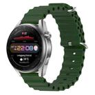 For Huawei Watch 3 Pro New 22mm Ocean Style Silicone Solid Color Watch Band(Army Green) - 1