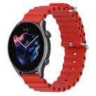 For Amazfit GTR 3 22mm Ocean Style Silicone Solid Color Watch Band(Red) - 1