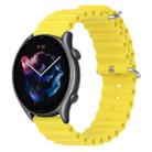 For Amazfit GTR 3 22mm Ocean Style Silicone Solid Color Watch Band(Yellow) - 1