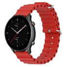 For Amazfit GTR 2e 22mm Ocean Style Silicone Solid Color Watch Band(Red) - 1