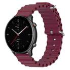 For Amazfit GTR 2e 22mm Ocean Style Silicone Solid Color Watch Band(Wine Red) - 1