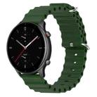 For Amazfit GTR 2e 22mm Ocean Style Silicone Solid Color Watch Band(Army Green) - 1