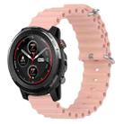 For Amazfit 3 22mm Ocean Style Silicone Solid Color Watch Band(Pink) - 1