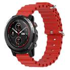 For Amazfit 3 22mm Ocean Style Silicone Solid Color Watch Band(Red) - 1