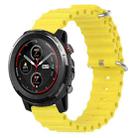 For Amazfit 3 22mm Ocean Style Silicone Solid Color Watch Band(Yellow) - 1
