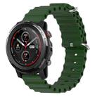 For Amazfit 3 22mm Ocean Style Silicone Solid Color Watch Band(Army Green) - 1