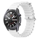 For Samsung Galaxy Watch3 45mm 22mm Ocean Style Silicone Solid Color Watch Band(White) - 1