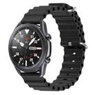 For Samsung Galaxy Watch3 45mm 22mm Ocean Style Silicone Solid Color Watch Band(Black) - 1