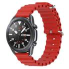 For Samsung Galaxy Watch3 45mm 22mm Ocean Style Silicone Solid Color Watch Band(Red) - 1