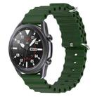 For Samsung Galaxy Watch3 45mm 22mm Ocean Style Silicone Solid Color Watch Band(Army Green) - 1