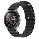 For Samsung Galaxy Watch 46mm 22mm Ocean Style Silicone Solid Color Watch Band(Black) - 1