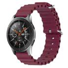 For Samsung Galaxy Watch 46mm 22mm Ocean Style Silicone Solid Color Watch Band(Wine Red) - 1