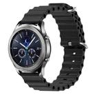 For Samsung Gear S3 Classic 22mm Ocean Style Silicone Solid Color Watch Band(Black) - 1