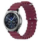 For Samsung Gear S3 Classic 22mm Ocean Style Silicone Solid Color Watch Band(Wine Red) - 1