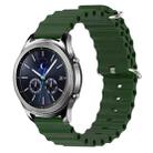 For Samsung Gear S3 Classic 22mm Ocean Style Silicone Solid Color Watch Band(Army Green) - 1