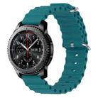 For Samsung Gear S3 Frontier 22mm Ocean Style Silicone Solid Color Watch Band(Green) - 1