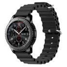 For Samsung Gear S3 Frontier 22mm Ocean Style Silicone Solid Color Watch Band(Black) - 1