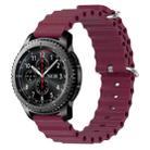 For Samsung Gear S3 Frontier 22mm Ocean Style Silicone Solid Color Watch Band(Wine Red) - 1