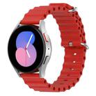 For Samsung Galaxy Watch 5 44mm 20mm Ocean Style Silicone Solid Color Watch Band(Red) - 1