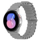 For Samsung Galaxy Watch 5 44mm 20mm Ocean Style Silicone Solid Color Watch Band(Grey) - 1