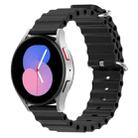 For Samsung Galaxy Watch 5 40mm 20mm Ocean Style Silicone Solid Color Watch Band(Black) - 1
