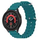 For Samsung Galaxy Watch 5 Pro 45mm 20mm Ocean Style Silicone Solid Color Watch Band(Green) - 1