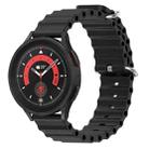 For Samsung Galaxy Watch 5 Pro 45mm 20mm Ocean Style Silicone Solid Color Watch Band(Black) - 1