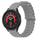 For Samsung Galaxy Watch 5 Pro 45mm 20mm Ocean Style Silicone Solid Color Watch Band(Grey) - 1