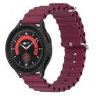 For Samsung Galaxy Watch 5 Pro 45mm 20mm Ocean Style Silicone Solid Color Watch Band(Wine Red) - 1
