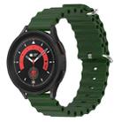 For Samsung Galaxy Watch 5 Pro 45mm 20mm Ocean Style Silicone Solid Color Watch Band(Army Green) - 1