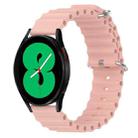 For Samsung Galaxy Watch 4 44mm 20mm Ocean Style Silicone Solid Color Watch Band(Pink) - 1