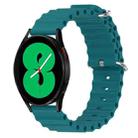 For Samsung Galaxy Watch 4 44mm 20mm Ocean Style Silicone Solid Color Watch Band(Green) - 1