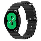 For Samsung Galaxy Watch 4 44mm 20mm Ocean Style Silicone Solid Color Watch Band(Black) - 1