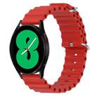 For Samsung Galaxy Watch 4 44mm 20mm Ocean Style Silicone Solid Color Watch Band(Red) - 1